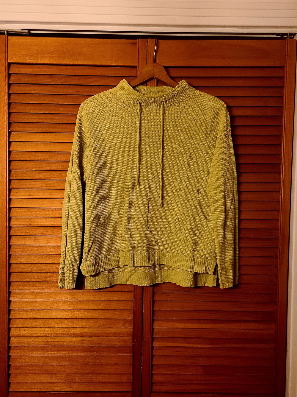 Eileen Fisher Chartreuse Pullover Linen/cotton Knit